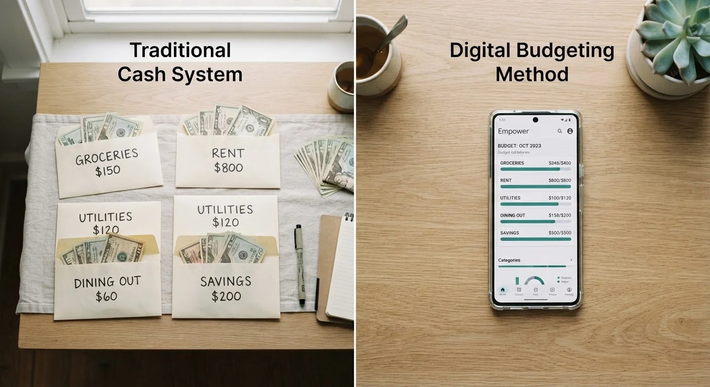 Cash Envelope Budgeting vs. Digital Expense Tracking
