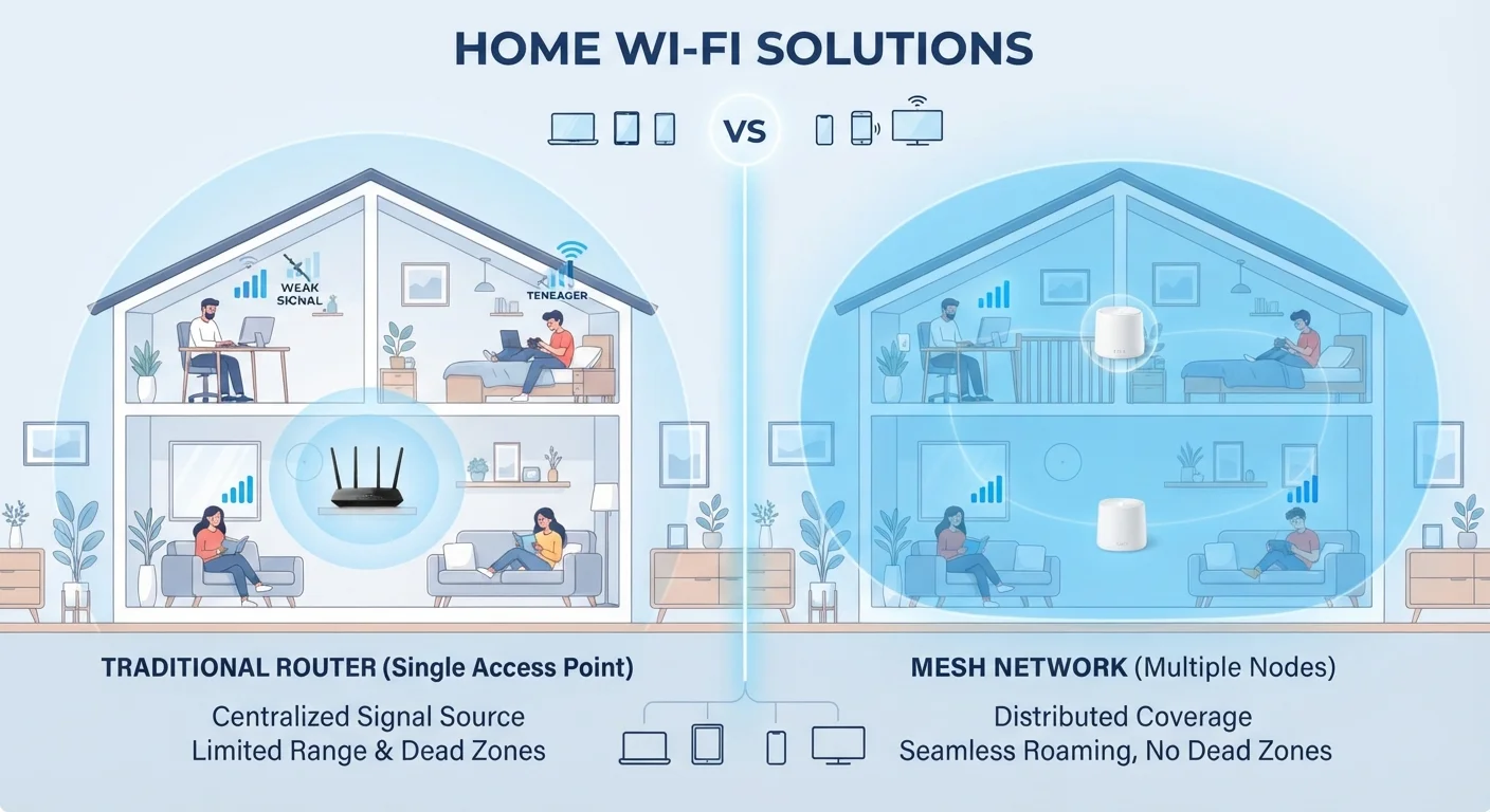 Mesh Wi-Fi vs. Traditional Router: Which Setup Fits Your Home?