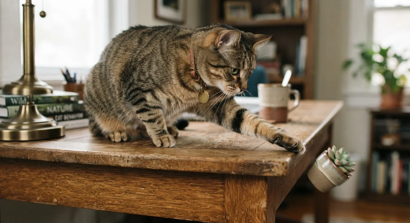Why Cats Knock Things Off Surfaces — and What It's Actually About